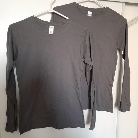 T-Shirt grey Gildan, long sleeves - Picture 7 of 8